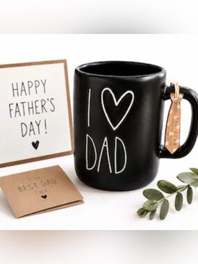 Rae Dunn Black Ceramic Mug for Fathers Day